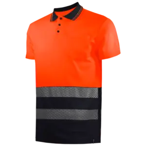 Polo poliéster combinado de manga corta Alta Visibilidad con bandas segmentadas WR.2.316S Worko