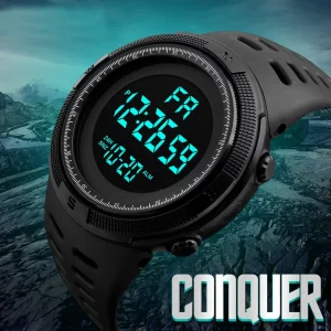 Reloj deportivo de moda para hombre, cronógrafo digital multifunción con alarma, resistente al agua Conquer