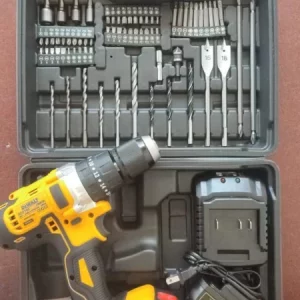 Taladro tipo Dewalt de 36 voltios con mandril de 1/2″ + accesorios